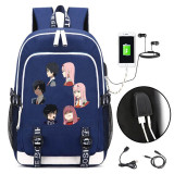 DITF DARLING in the FRANXX USB charging 17 inch laptop Backpack