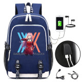 DITF DARLING in the FRANXX USB charging 17 inch laptop Backpack