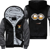 Minion Printing Pattern Thicken Fleece Zipper Hoodies Jacket