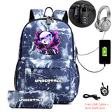 Undertale USB Anti-theft lock Backpacks with pen bag