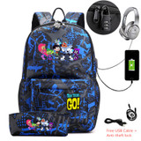 Teen Titans Go USB Anti-theft lock Backpacks with pen bag