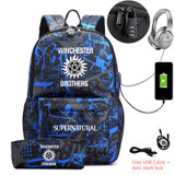 Supernatural USB Anti-theft lock Backpacks with pen bag