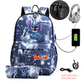 LILO AND STITCH Anti-theft lock Backpacks with pen bag