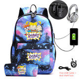 Rugrats in Paris USB Anti-theft lock Backpacks with pen bag
