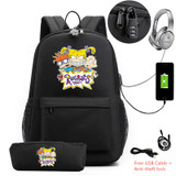Rugrats in Paris USB Anti-theft lock Backpacks with pen bag