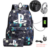 PS4 Play Station 4 USB Anti-theft lock Backpacks with pen bag