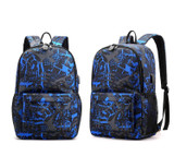 Gravity Falls USB Anti-theft lock Backpacks with pen bag