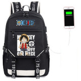 One Piece Luffy Chopper Skull Law USB Port Backpack