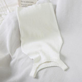 Crop Tops Off Shoulder Stretchy Knitted Tank Tops  Sleveless Halter Casual Tank Crop Top