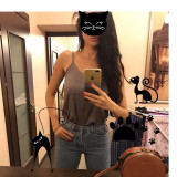 Crop Top Women Camis Silk Satin Halter Top Women Camisole Summer Style Sexy Sleeveless Vest Slim White Tops