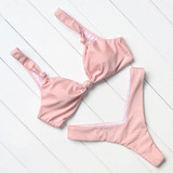 Leopard Floral Pink Bikinis  Women Brazilian Bikini Set Push Up Swimsuit Thong Summer Beach Bathing Suits