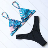 Leopard Floral Pink Bikinis  Women Brazilian Bikini Set Push Up Swimsuit Thong Summer Beach Bathing Suits