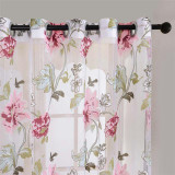 Floral Home Fabric Sheer Tulle Curtains For Living Room Children Bedroom Kitchen Door Curtains For Window Black Cortinas D Floral Home Fabric Sheer Tulle Curtains For Living Room Children Bedroom Kitchen Door Curtains For Window Black Cortinas D