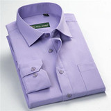 Classic twill business men's shirts long sleeve turndown collar plus size 5xl dress shirt