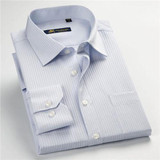 Classic twill business men's shirts long sleeve turndown collar plus size 5xl dress shirt