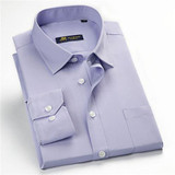 Classic twill business men's shirts long sleeve turndown collar plus size 5xl dress shirt