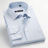 Classic twill business men's shirts long sleeve turndown collar plus size 5xl dress shirt