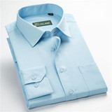 Classic twill business men's shirts long sleeve turndown collar plus size 5xl dress shirt
