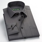 Classic twill business men's shirts long sleeve turndown collar plus size 5xl dress shirt