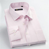 Classic twill business men's shirts long sleeve turndown collar plus size 5xl dress shirt