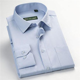Classic twill business men's shirts long sleeve turndown collar plus size 5xl dress shirt
