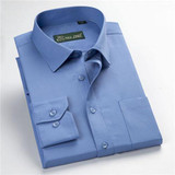 Classic twill business men's shirts long sleeve turndown collar plus size 5xl dress shirt