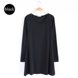 Clothes Spring Women Dress 100% Cotton  Autumn Winter Dress Female Long Sleeve Dress O-Neck Woolen Dresses A006