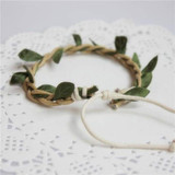 Handmade Women's Bracelet Rustic Sisal Olive Branch Silk