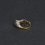 Vintage Gold-color CZ Crystal Horse Ring