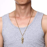 Men's Hip Hop Chain Large Fish Bone Notification Necklace
