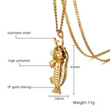 Men's Hip Hop Chain Large Fish Bone Notification Necklace