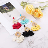 Bohemian Tassel Rattan Handmade Bamboo Drop Earrings