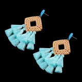 Bohemian Tassel Rattan Handmade Bamboo Drop Earrings