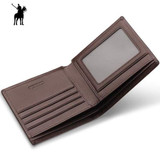 Men's Short Wallet Black Brown Leather Bifold