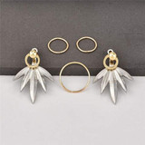 Bohemian Map Leaf Shaped Circle Cuff Earrings