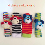 Sozzy Baby Boys Girls Toy Baby Rattle Animal Foot Finder Socks Wrist Strap Soft Children Infant Newborn Plush Sock