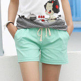 Summer Style Shorts Women Candy Color Elastic With Belt  Short Women  A224