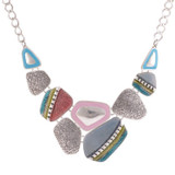Ethnic Vintage Antique Silver Plated Colorful Enameling Geometric Pendants Choker Statement  Necklaces Bijoux Ethnic Vintage Antique Silver Plated Colorful Enameling Geometric Pendants Choker Statement  Necklaces Bijoux