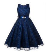 SQ253 Girls party wear clothing for children summer sleeveless lace princess wedding dress girls teenage well party prom dress