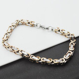 stainless steel bracelet men punk rock jewelry high quality pulseira masculina byzantine chain link bracelets for women VB105