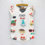 New fashion Flower Elephant printed t shirts women summer dresses  novelty design casual top tees for girls