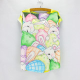 New fashion Flower Elephant printed t shirts women summer dresses  novelty design casual top tees for girls