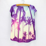 New fashion Flower Elephant printed t shirts women summer dresses  novelty design casual top tees for girls