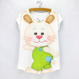 New fashion Flower Elephant printed t shirts women summer dresses  novelty design casual top tees for girls