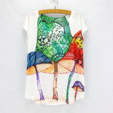 New fashion Flower Elephant printed t shirts women summer dresses  novelty design casual top tees for girls