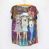 New fashion Flower Elephant printed t shirts women summer dresses  novelty design casual top tees for girls