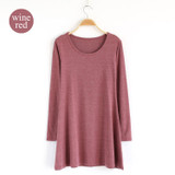 New Fashion Clothes Women Dress 100% Cotton Autumn Winter Dress Female Long Sleeve Dress O-Neck Woolen Dresses