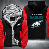 Philadelphia Eagles Printing Pattern Thicken Fleece Zipper Black Red Hoodies Jacket