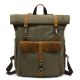 vintage Canvas Leather Student Computer Backpacks