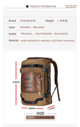 Outdoor Travel Men Hiking Camping Canvas Backpack